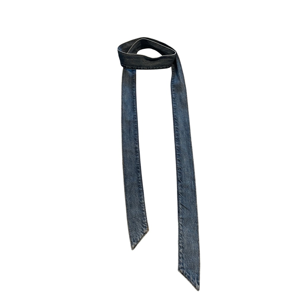 Denim Waist Belt Tie Sash Medium Wash Blue Jean Wrap Belt 76 Inch